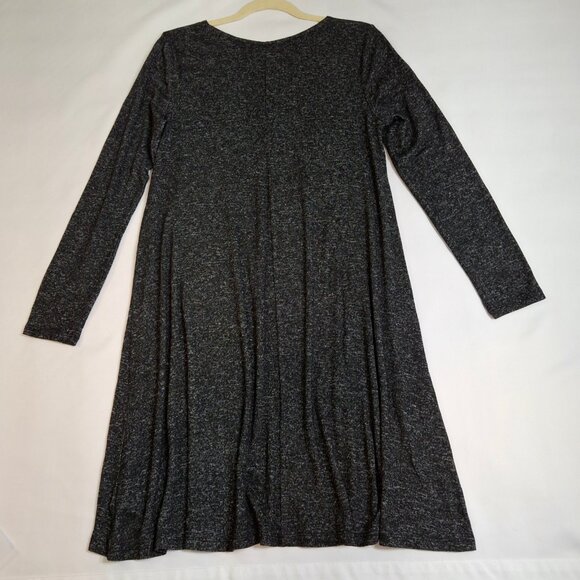 Cozy A-Line Swing Dress Size Large Grey Round Neck Long Sleeve - Picture 7 of 10